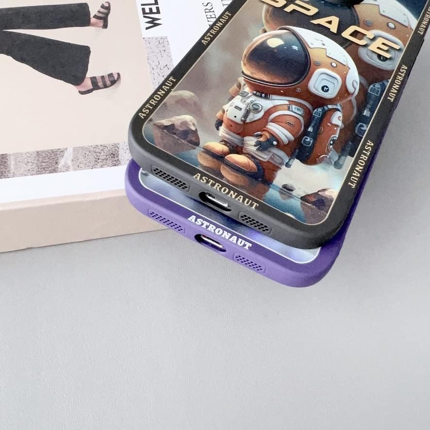 DLIIDCA Rajzfilm Aranyos Anime Űrhajós Telefon tok iPhone 14 Pro Max esetben Fekete, Puha Szilikon Ütköző Ütésálló tok iPhone
