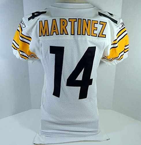2003 Pittsburgh Steelers Glenn Martinez 14 Játék Kiadott Fehér Jersey 44 DP21299 - Aláíratlan NFL Játék Használt Mezek