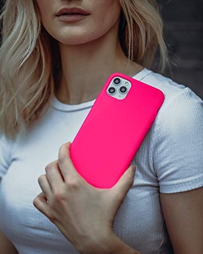 BŰNCSELEKMÉNY – iPhone 12 Pro Max Esetben – Neon Rózsaszín iPhone Borító | Folyékony Szilikon Anti-Karcolás Mikroszálas Bélés,