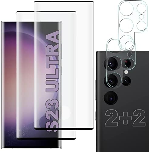 [2+2 Csomag] Galaxy S23 Ultra Screen Protector Közé tartozik a 2 Pack Edzett Üveg kijelző Védő fólia +2 Csomag Edzett Üveg