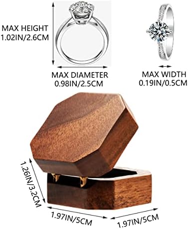 COSISO Hordozható Fa Gyűrű Ajándék Doboz Esetben a Javaslat Eljegyzési Ékszert Kijelző,Kis Vékony Fából készült Gyűrűt tartó