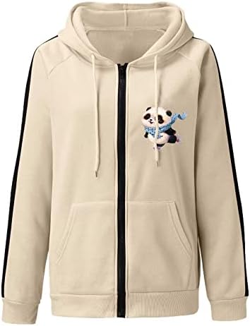 Aranyos Túlméretezett Kapucnis Kabát Női Y2k E Lány Zip kapucnis felső Panda Állat Melegítőfelső Tini Esik Bő Kabátok, Alkalmi
