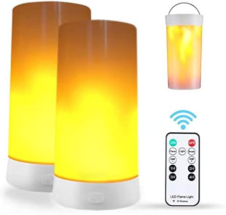 2DB LED Láng, Fény, USB Újratölthető Láng Hatás Fény, Láng a Lámpa, a Távoli & Időzítő, Vízálló Szabályozható Flameless Gyertya