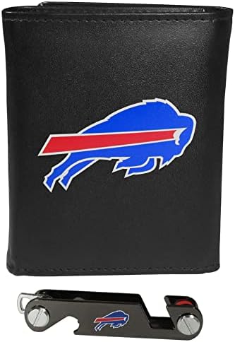 Siskiyou Sport NFL Buffalo Bills Bőr Tri-fold Tárca & Kulcs Szervező, Egy Méret, Fekete