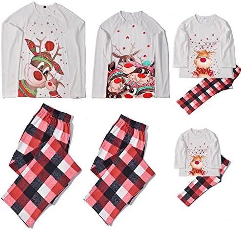 Megfelelő Ünnepi Pizsama Családi Kockás Karácsony Kockás Nyomtatott Loungewear Karácsonyi Családi Megfelelő Hosszú Pizsama