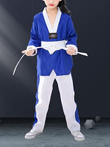 Doomiva Karate Egységes Övvel Taekwondo Gi Egységes Gyerekeknek Hosszú Ujjú Póló Felső, Nadrág, Öv