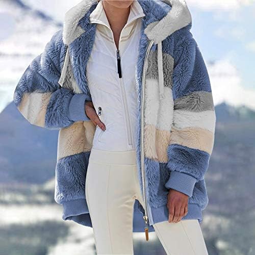 Női Téli Kabát Szőrme Hood, Női Téli Kabát, Téli Kabátok Női Szőrös Kapucnis Kardigán Nyissa ki az Elülső Kabátok Outwear