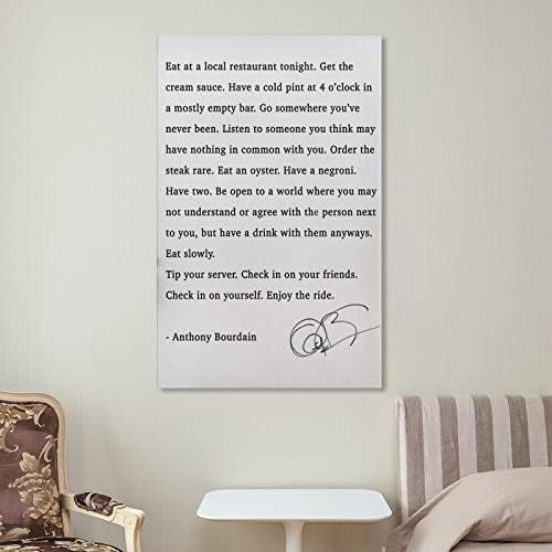 BLUDUG Anthony Bourdain Idézet Nyomtatás Poszter - Egyél Egy Helyi Étteremben ma Este. A Krém Szósz 1 Vászon Festmény Wall