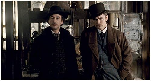 Sherlock Holmes Robert Downey Jr., Jude Law, mint Dr. John Watson mellett cilinder 8 x 10 Fotó