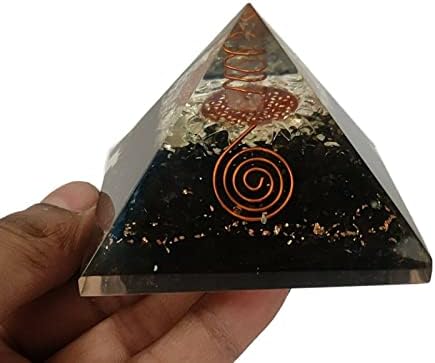 Sharvgun Orgonite Piramis Shungite Drágakő Virág az Élet Orgon Piramis Negatív Energia Védelem 65-70 MM, Etra Nagy Piramis,