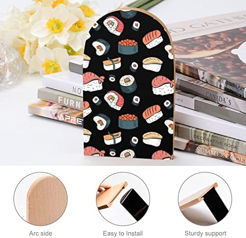 A japán Sushi Aranyos Könyv EndsWooden Könyvtámasz Jogosultja a Polcokon Könyvek Elválasztó Modern Dekoratív 1 Pár