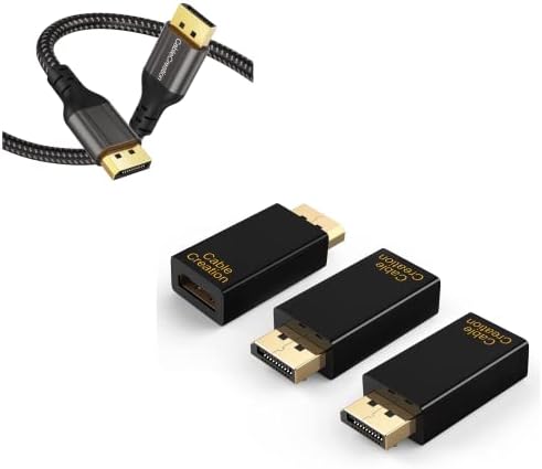 A csomag 2 Elemek:CableCreation DisplayPort-HDMI Adaptert 6FT 8K DP Kábel 1.4 férfi Férfi
