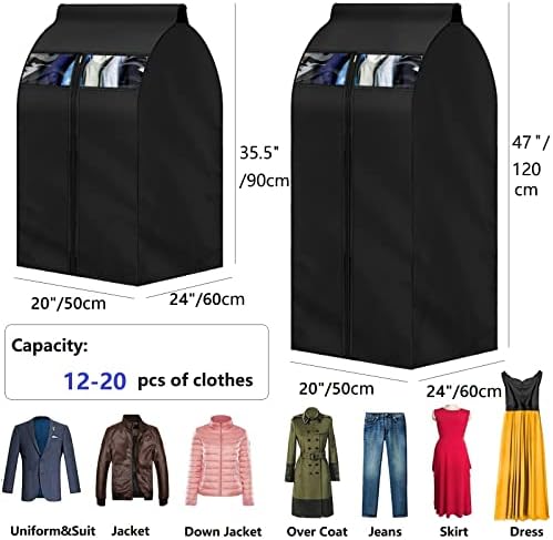 MuChoney Ruha, Táska, Fekete Nagy (L 24x20x35.5 ) Tároló táska ruha Hosszú távú tárolási Kabátot, ruhát Védelem por
