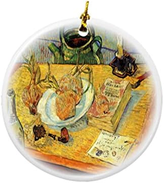 Rikki Lovag, Van Gogh, A Művészet Még Mindig Életben Testület Cső Design Kerek Porcelán Kétoldalas Karácsonyi Díszek