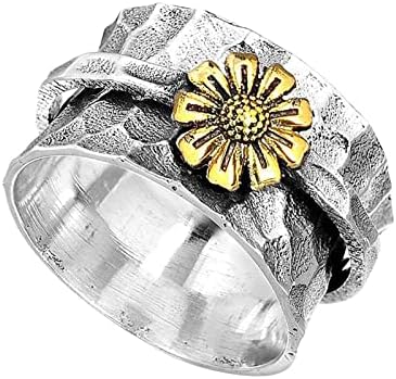 Daisy Szétválasztás Virág esztétikai Gyűrűk Nők Kreatív Turnable anyák Napja Faragott Krizantém Gyűrű Lányok divatos