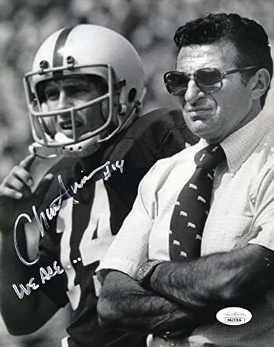 Chuck Fusina Dedikált/Feliratos 8x10 B/W Fotó Penn State University SZÖVETSÉG - Dedikált NFL-Fotók