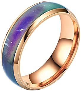 Rozsdamentes Acél Hőmérséklet Sensative színváltó Gyűrű, Esküvői Zenekar Jubileumi Ígéret jegygyűrűt a Nők