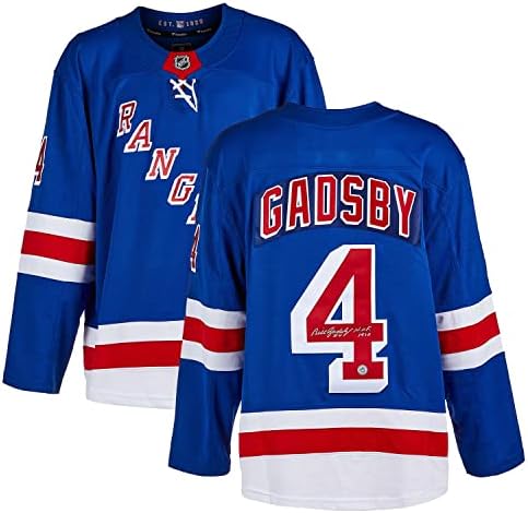 Bill Gadsby New York Rangers Dedikált Fanatikusok Jersey - Dedikált NHL-Mezek
