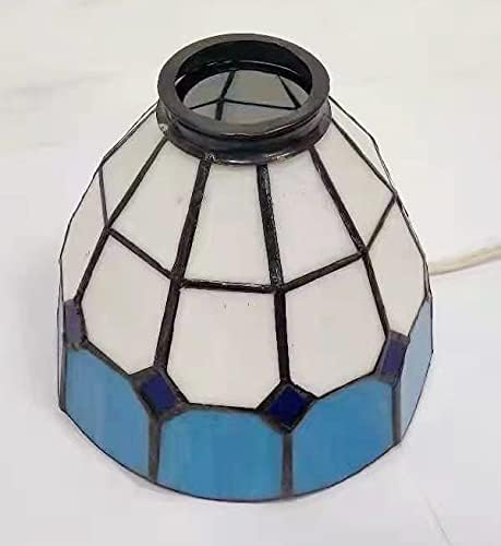 HUIMEIJU Tiffany üveg egyetlen lámpaernyő 2DB meghatározott Kék üveg rajongó lámpa, fali lámpa, csillár csere lámpaernyő