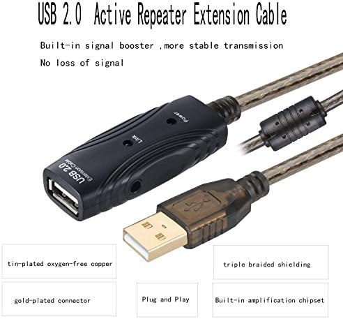SAISN USB 2.0 EGY-Férfi-Egy-Női Aktív Hosszabbító Kábel HÁLÓZATI Adapter (100 Láb)