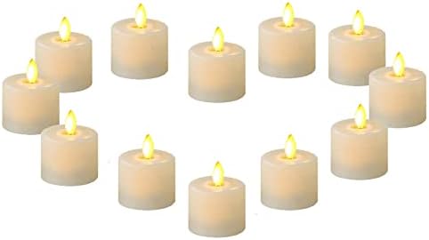 ESSAGER Flameless Gyertya Készlet 12, Kültéri Beltéri elemes LED Gyertya, Igazi Viasz Pillérek Közé Reális Tánc LED Lángok