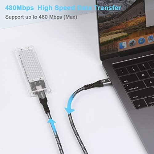 Fasgear USB-C-USB-C Kábel 3ft, 100W Teljesítmény Szállítási C-Típusú Kábel 5A PD Gyors Töltő E-Jelölő Chip Kompatibilis a