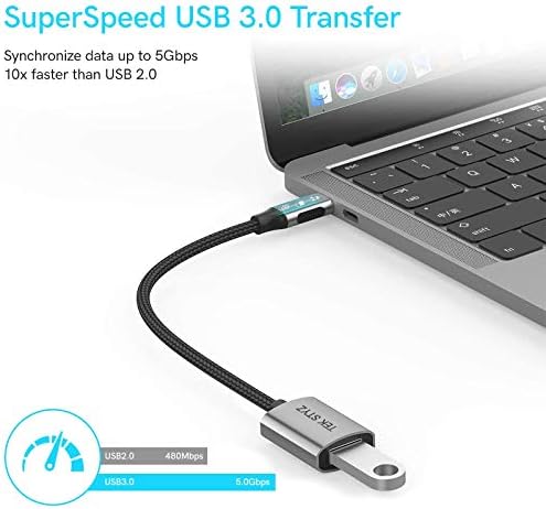 Tek Styz USB-C USB 3.0 Adapter Működik az LG LMQ730TM OTG Típus-C/PD Férfi USB 3.0 Női Converter. (5Gbps)