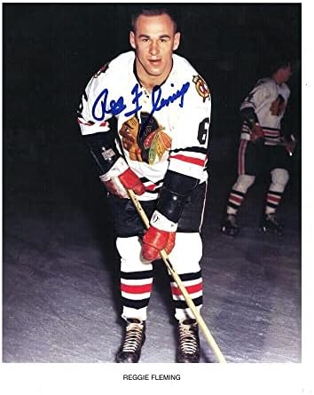 REGGIE FLEMING Aláírt Chicago Blackhawks 8 x 10 - Fotó 70581 - Dedikált NHL-Fotók