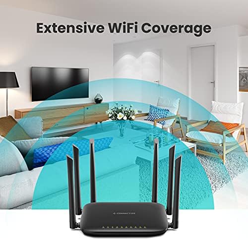 Gigabit WiFi Router, AC2100 kétsávos Nagy Sebességű Vezeték nélküli Router Otthon & Gaming, 6 Antennák, MU-MIMO a Kiváló