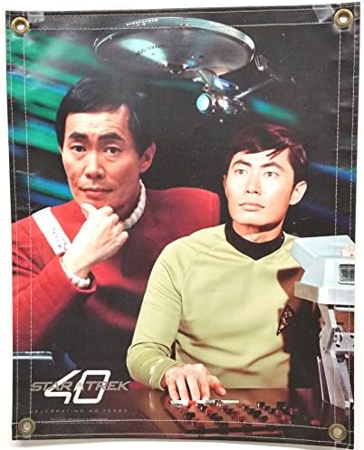 Star Trek-OS 16 x 20 cm Vinil Banner George Takei Sulu montázs a hajó