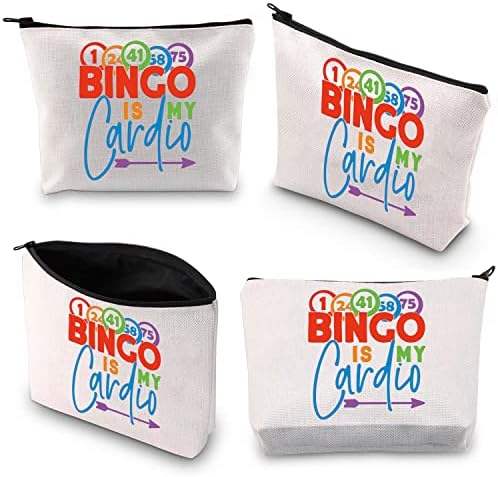BDPWSS Bingo Smink Táska Bingo Szerető Játékos Ajándék Bingo Játék Szerető Kozmetikai Táska Bingo A Cardio Szerencsés Bingo