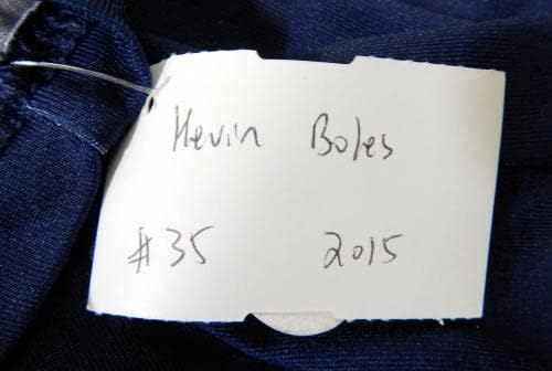 2015 Pawtucket PawSox Red Sox Kevin Boles 35 Játékban Használt Haditengerészet Jersey XL 605 - Játék Használt MLB Mezek