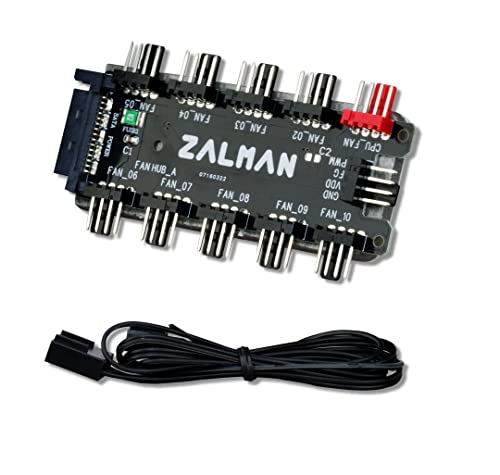 Zalman 10-Port PWM Ventilátor Hub Elosztó 4-Pin PWM & 3-Pin-Nem-PWM Ventilátor, 12V-os SATA Csatlakozó Hatáskörök 10 Rajongók