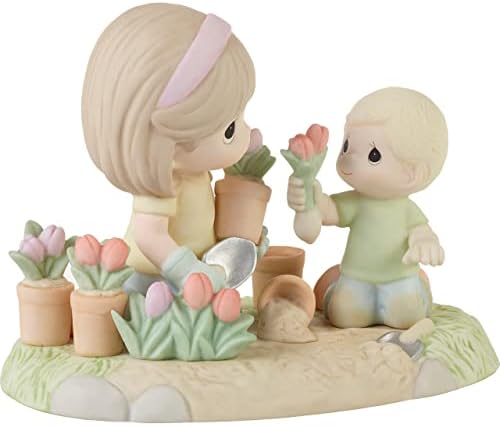 Értékes Pillanatokat 223011 az anyai Szeretetet Teszi A Kertben Nő Krémleves Porcelán Boy Figura