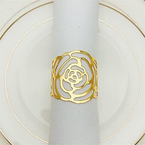 RENSLAT 10db Hotel Esküvői Fém Rózsa Virág Szalvéta Csatot, Gyűrűt Dekoráció Száját Ruhával Gyűrű Asztali Dekoráció (Szín