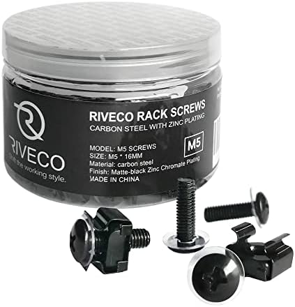 RIVECO M5 Rack Csavar & Ketrec Dió Server Szekrény & Állványok Szerelés Hálózati Berendezések Klip Dió 50 Szett Fekete