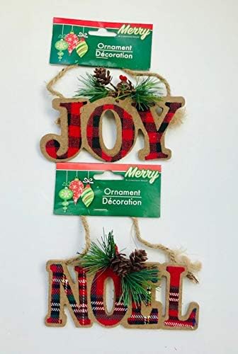 Lóg karácsonyfadísz Öröm Noel 5.5 x 3 2db Meghatározott Kockás Több Szín Vörös Fekete Zöld (Csomag Tingamajig) Ünnepi Dekoráció