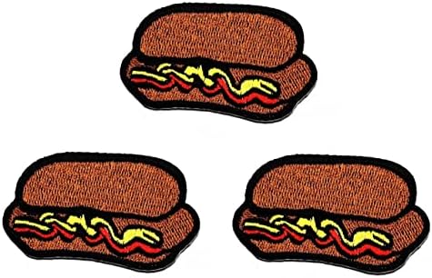 Kleenplus 3Pcs. Aranyos hot-Dog Mustárral gyorsétterem Varrni Vas a Hímzett Foltok Rajzfilm Divat Matrica Kézműves Projektek
