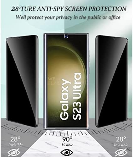 Zeking [2+2 Csomag Samsung Galaxy S23 Ultra Adatvédelmi képernyővédő fólia, majd a Kamera Lencséjét Védő, Anti-Robbanás Anti-spy