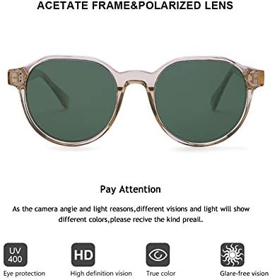 2020 VentiVenti Vintage Kerek-Acetát Polarizált Napszemüveg Nehéz Keret Márkás Szemüvegek A Nők, Férfiak