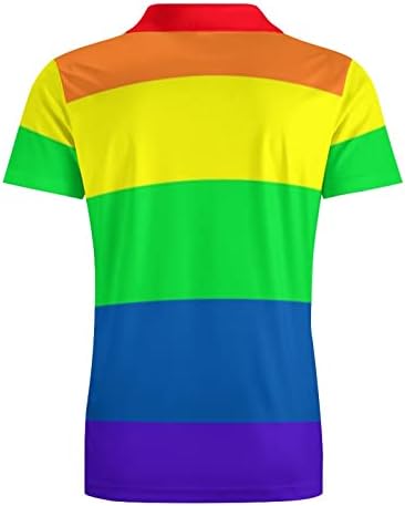 Ykklima Meleg Büszkeség LMBT Szivárvány Zászló Minta Mens Polo Pólók Rövid Ujjú Nedvesség Wicking Divat Póló, Férfi