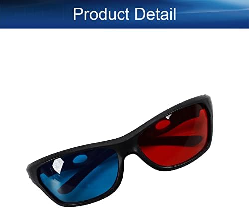 Bettomshin 3Pcs Piros-Kék 3D Szemüveg, Fekete Műanyag Keret, Gyanta Lencse 3D-s Film, Játék-Extra Frissítés Stílus