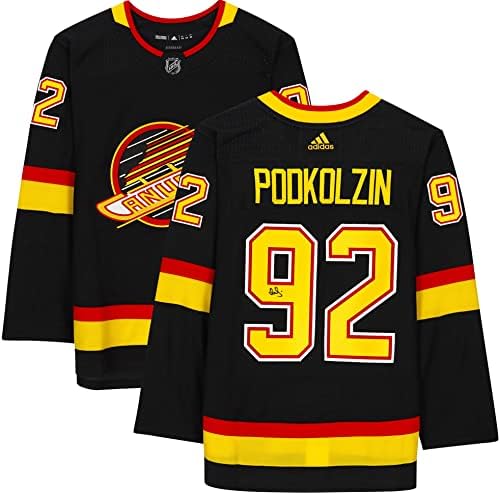 Vaszilij Podkolzin Vancouver Canucks Dedikált Fekete Alternatív Adidas Hiteles Jersey - Dedikált NHL-Mezek