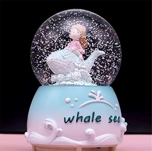 YDXNY Álom Delfin kristálygömb Lány Születésnapi Ajándék lehet Forgatni A Lebegő Hó Music Box Oktáv Doboz Díszek (Szín :