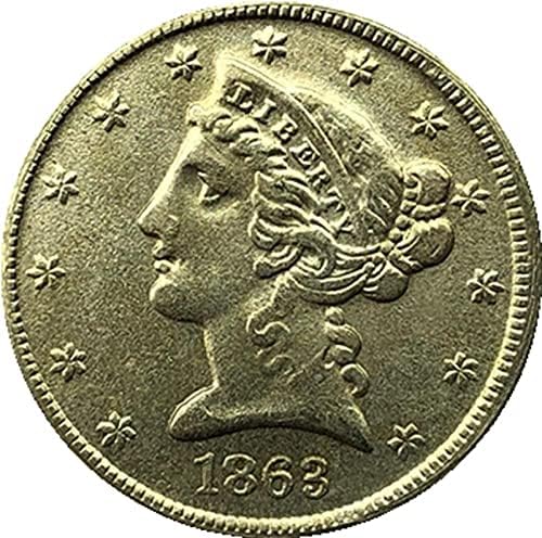 1863 Amerikai Szabadság Sas Érme, Arany-Bevonatú Fizetőeszköz Kedvenc Érme Replika Emlékérme Gyűjthető Érme Szerencse Érme