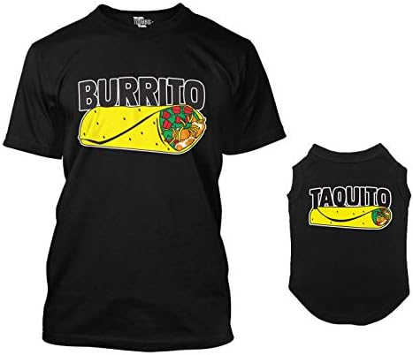 Burrito/Taquito Megfelelő Kutya Póló & Tulajdonosa Póló (Fekete, Közepes Férfi/X-A Kis Kutya)