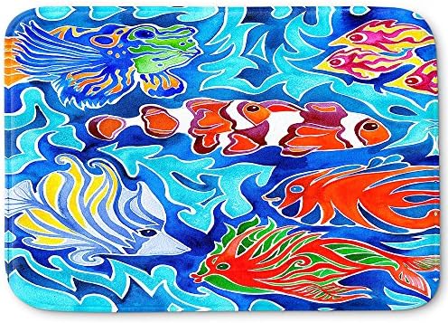DiaNoche Minták Memória Hab Fürdő vagy a Konyhában Szőnyeg által Rachel Brown - Snorkeling, Nagy, 36 x 24