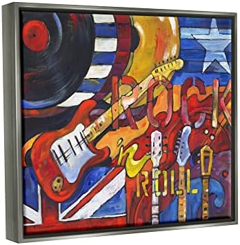 Stupell Iparágak Rock 'n Roll Zene Tribute Úszó Keretes Wall Art, Design by Pál Brent