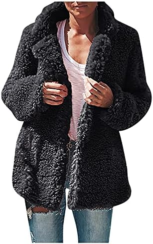 UOFOCO Figyelmeztetés Zsebre Kabátok Női Tavaszi Szép, Hosszú Ujjú Kabát Homewear Hajtóka Sűrűsödik Szilárd Túlméretes Laza