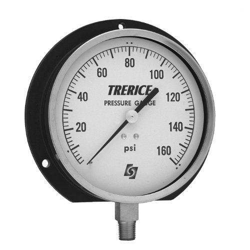 Trerice 500XB6002LA60 Ipari Mérő, 6 tárcsázni, 0 60 psi, 1/4 NPT Sárgaréz Csatlakozás, Alsó-Hegy